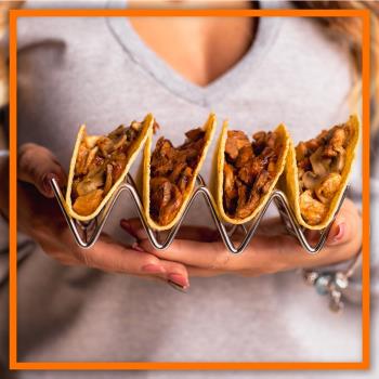 不銹鋼薄餅架創意餐具墨西哥玉米卷夾子家用簡易塔可架tacoholder