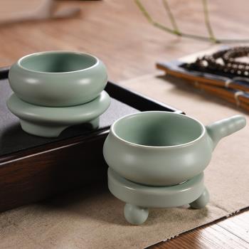 天青汝窯茶漏懶人開片汝瓷泡茶神器濾茶過濾網茶渣陶瓷茶隔灶形湯