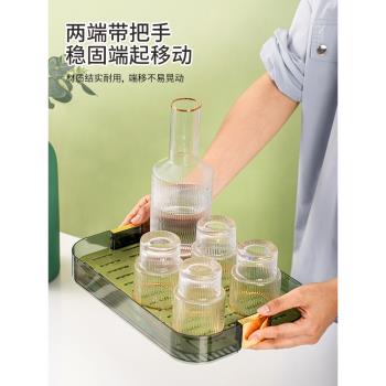 茶盤託盤輕奢家用小型瀝水託盤茶盤客廳茶幾茶杯水杯長方形水果盤