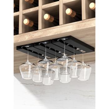 優思居免打孔倒掛杯架家用創意分類懸掛式酒杯架瀝水玻璃杯收納架