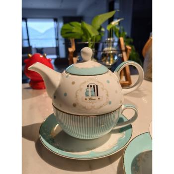 英式茶壺鍍金邊子母壺下午茶茶具一人一壺歐式骨瓷咖啡杯壺禮盒裝