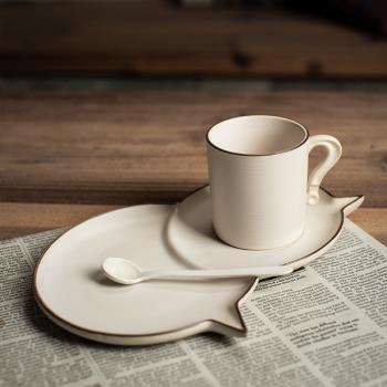 復古咖啡杯陶瓷紅茶杯碟套裝拉花咖啡杯帶食碟下午茶早餐杯200ml