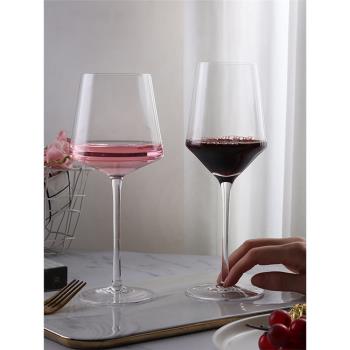奢華大號勃艮第紅酒杯套裝家用香檳杯斜口水晶玻璃葡萄酒杯高腳杯