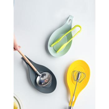 硅膠勺擱勺托防燙勺擱廚房家用耐熱湯勺座勺器匙托勺子更托小托盤