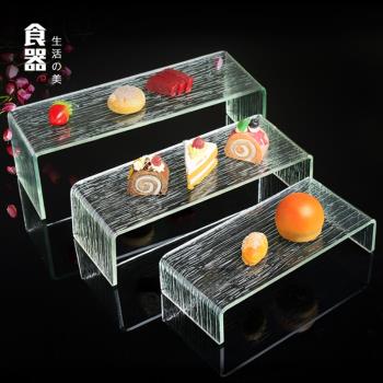 自助餐展示臺蛋糕架水果擺臺點心架創意三層亞克力仿玻璃水果擺臺