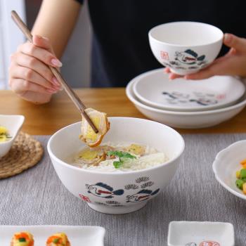 5個裝日式和風釉下彩餐具面條碗
