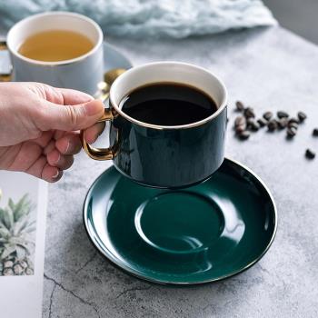 家用陶瓷金邊輕奢ins風咖啡杯碟