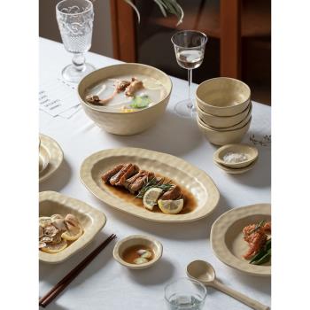 日式盤子家用碗碟套裝韓版ins風湯盤創意個性一人食套裝碗筷組合