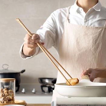 火鍋專用加長筷子櫸木撈面筷火鍋筷油炸炸油條的無漆無蠟實木公筷