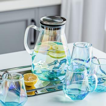 玻璃冷水壺耐高溫大容量北歐ins風防爆涼水壺高顏值家用客廳水壺