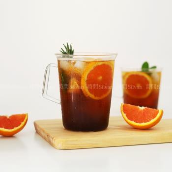 日式簡約帶把擴口咖啡杯冰美式氣泡水輕薄果茶杯耐熱高硼矽玻璃杯