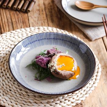 日式盤子菜盤家用餐具創意深盤餐廳陶瓷盤個性瓷盤子商用大號餐盤