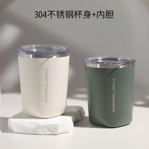 304不銹鋼馬克杯帶蓋杯子女辦公室咖啡杯隨行杯專用男喝水杯飲水