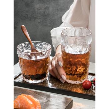 透明冰川紋玻璃杯水杯泡茶杯威士忌杯紅酒杯果汁杯奶茶果汁咖啡杯