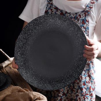 日式大號盤子菜盤家用大盤陶瓷淺盤餐具創意餐廳商用圓盤平盤菜盤