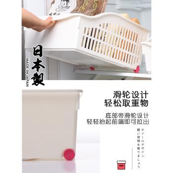 日本進口櫥柜滑輪收納籃廚房桌面調料水槽下置物架冰箱分隔儲物筐