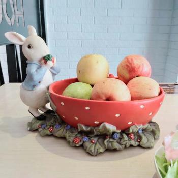 創意美式零食干點心兔子水果盤客廳茶幾家用可愛卡通兒童個性時尚