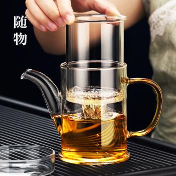 加厚耐熱透明泡茶杯玻璃