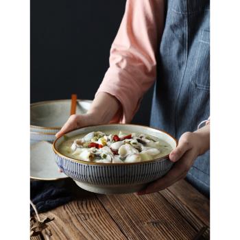 日式創意大湯碗陶瓷家用大號商用湯碗餐廳個性餐具大碗面碗喝湯碗