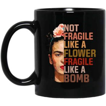 Frida Kahlo弗里達卡羅陶瓷咖啡馬克杯子茶水杯NOT FRAGILE BOMB