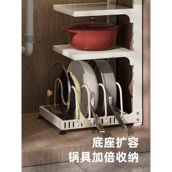 物鳴多功能家用鍋具收納架廚具置物架落地多層置物柜廚房收納神器