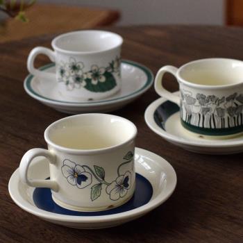 中古風咖啡杯碟套裝文藝復古INS風咖啡杯北歐氣質下午茶拍照高顏