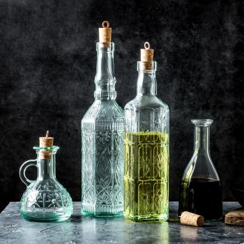 進口 廚房調味罐調味瓶玻璃油壺 橄欖油瓶醬油瓶玻璃瓶子鄉村木塞