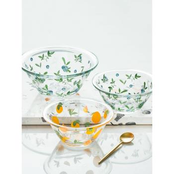西比爾 北歐ins耐熱斗笠碗玻璃沙拉碗湯碗家用飯碗水果甜品碗餐具