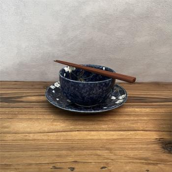 日本制 美濃燒 釉下彩 大盤子家用單個藍櫻陶瓷日式 姜妍同款餐具