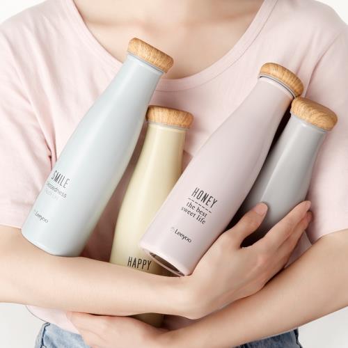 日系保溫杯小學生女簡約可愛便捷小容量原宿風不銹鋼水杯牛奶瓶