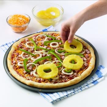 8寸美國不粘華富食品涂層鉆石立體紋理底盤PIZZA披薩盤餅干模具