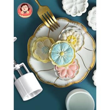 艾可芙中秋月餅模具50g廣式冰皮流心手壓式家用烘焙模型印具