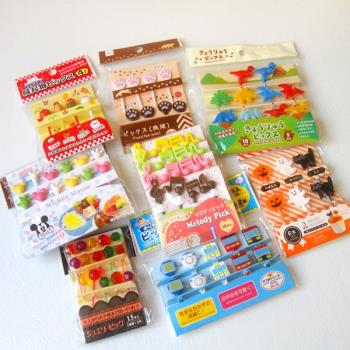 日本迷你便當裝飾簽叉包郵卡通萬圣節數字恐龍食物造型水果小叉子