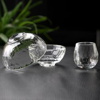 白水晶玻璃碗耐熱透明純色玻璃碗供水杯碗面膜調配碗聚寶碗