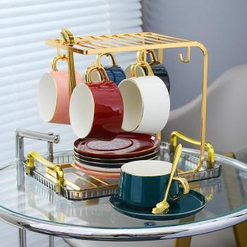 高顏值咖啡杯碟器具套裝歐式小奢華客廳輕奢下午茶水陶瓷精致家用