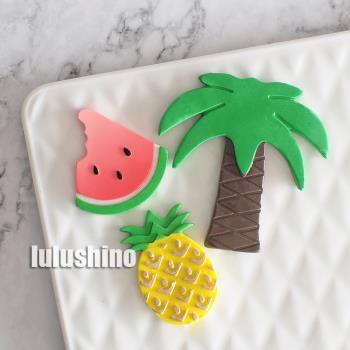 LULUSHINO翻糖硅膠模具干佩斯造型模香薰掛片模西瓜菠蘿夏日水果