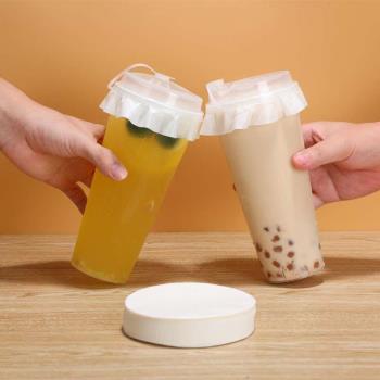 商用奶茶防漏紙咖啡飲品檸檬茶防溢紙封口紙封杯膜一次性外賣防漏