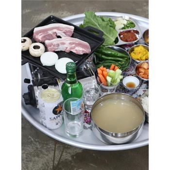 韓式鑄鐵方形烤盤搪瓷烤肉盤煎牛排鐵板燒料理盤生鐵燒烤盤