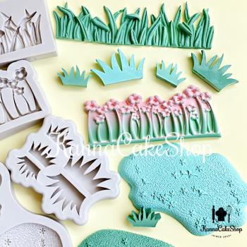 草地模具 烘焙硅膠模具 滴膠小草 小草模具 巧克力小草 森林模具