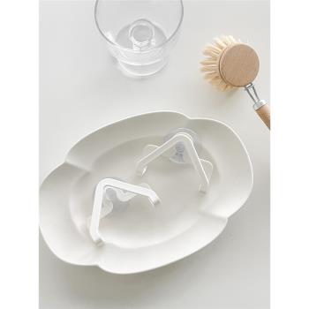 syuku art日式簡約廚房收納免打孔海綿擦泡沫置物架瀝水架吸盤