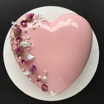 AiChef法式甜點鉆石心慕斯模具巧克力蛋糕立體心形愛心硅膠烘焙模