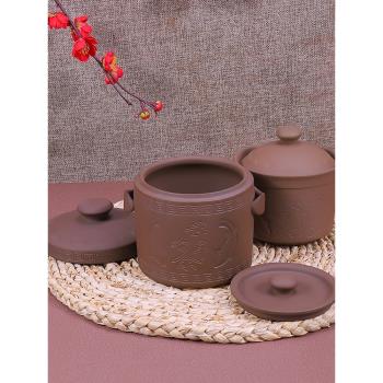 紫砂燉盅雙蓋隔水燉燉罐一人份家用小湯盅帶蓋蒸碗陶瓷蒸盅杯內膽