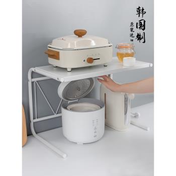 日式烤箱收納架可伸縮微波爐置物架廚房分層收納架電飯煲支架