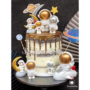 宇航員 星球蛋糕裝飾 宇航員蛋糕 飛行員蛋糕 月球蛋糕 蛋糕擺件