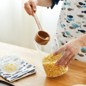 日式櫸木長柄勺撈勺直柄湯勺調味勺無漆木勺水瓢創意廚房家用漏勺