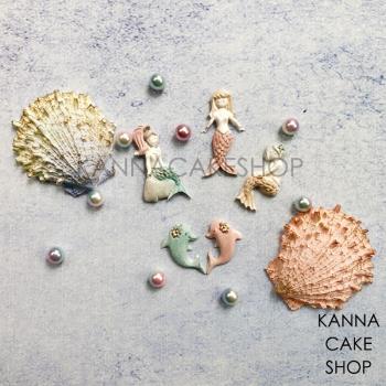 海洋風翻糖蛋糕模具 滴落蛋糕模具 貝殼模具 美人魚巧克力模具