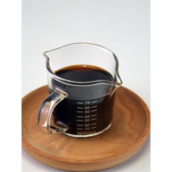 ESPRESSO意式濃縮咖啡耐熱玻璃刻度杯雙頭奶罐雙嘴奶盅出品安士杯