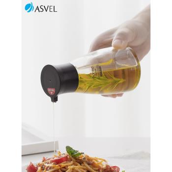 日本asvel油壺廚房家用醬油醋分裝調味料瓶罐控量不掛油玻璃油壸