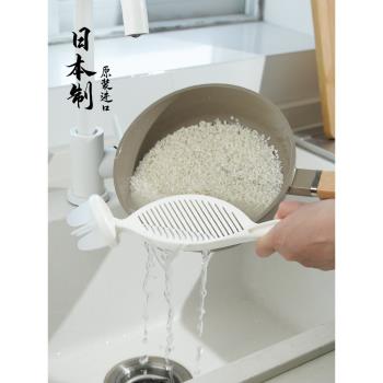 日本進口INOMATA創意淘米棒淘米勺洗米神器攪拌棒瀝水器過濾設計