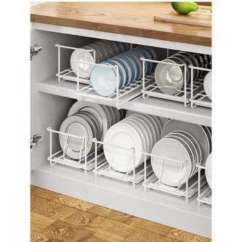廚房下水槽置物架小型碗架瀝水架單隔層櫥柜內碗盤收納架餐具家用